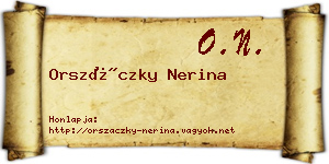 Orszáczky Nerina névjegykártya